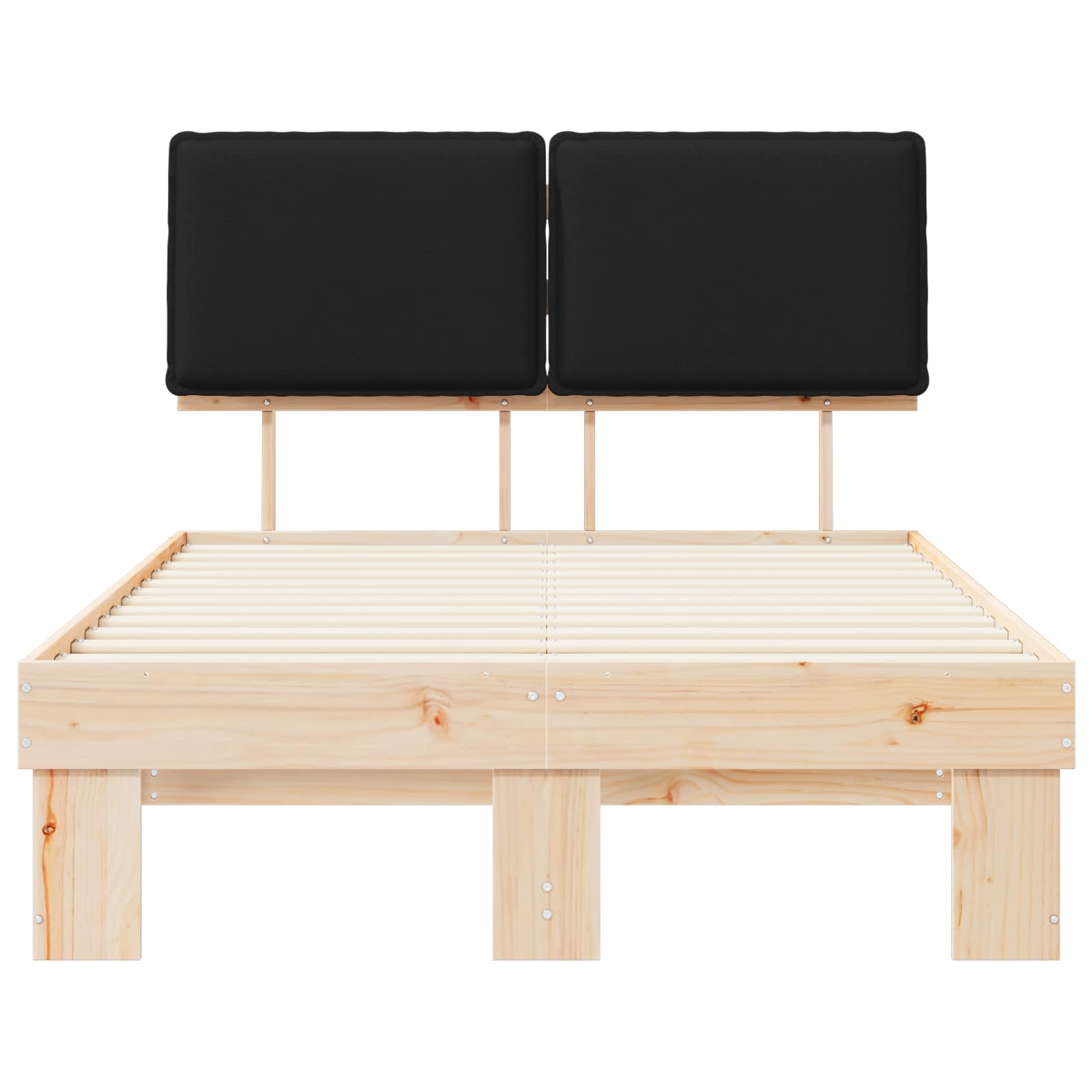 Bettgestell mit gepolstertem Kopfteil Schwarz 120 x 200 cm