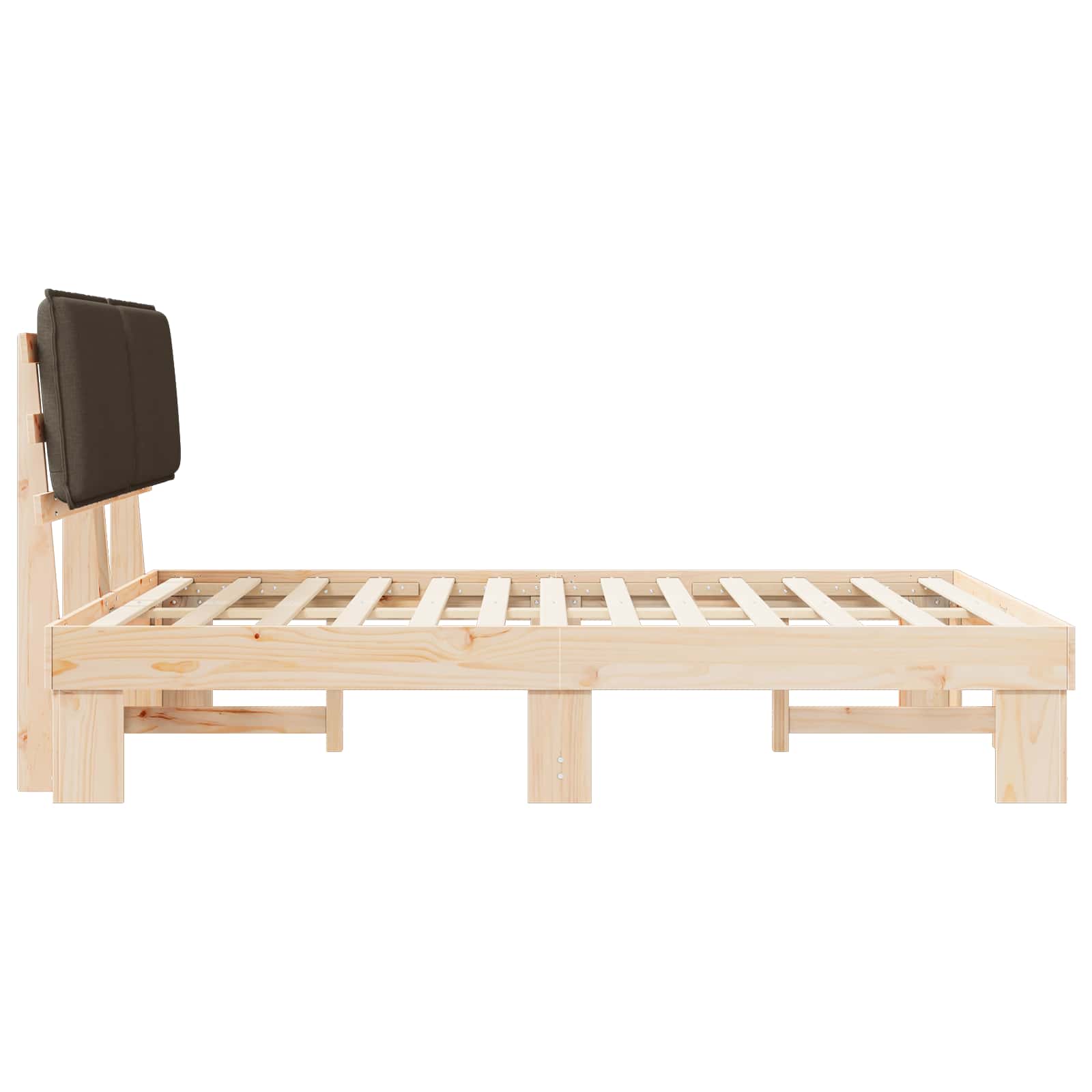 Bettgestell mit gepolstertem Kopfteil Taupe 140 x 190 cm