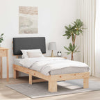 Bettgestell mit gepolstertem Kopfteil Dunkelgrau 100 x 200 cm