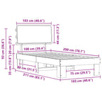 Bettgestell mit gepolstertem Kopfteil Dunkelgrau 100 x 200 cm