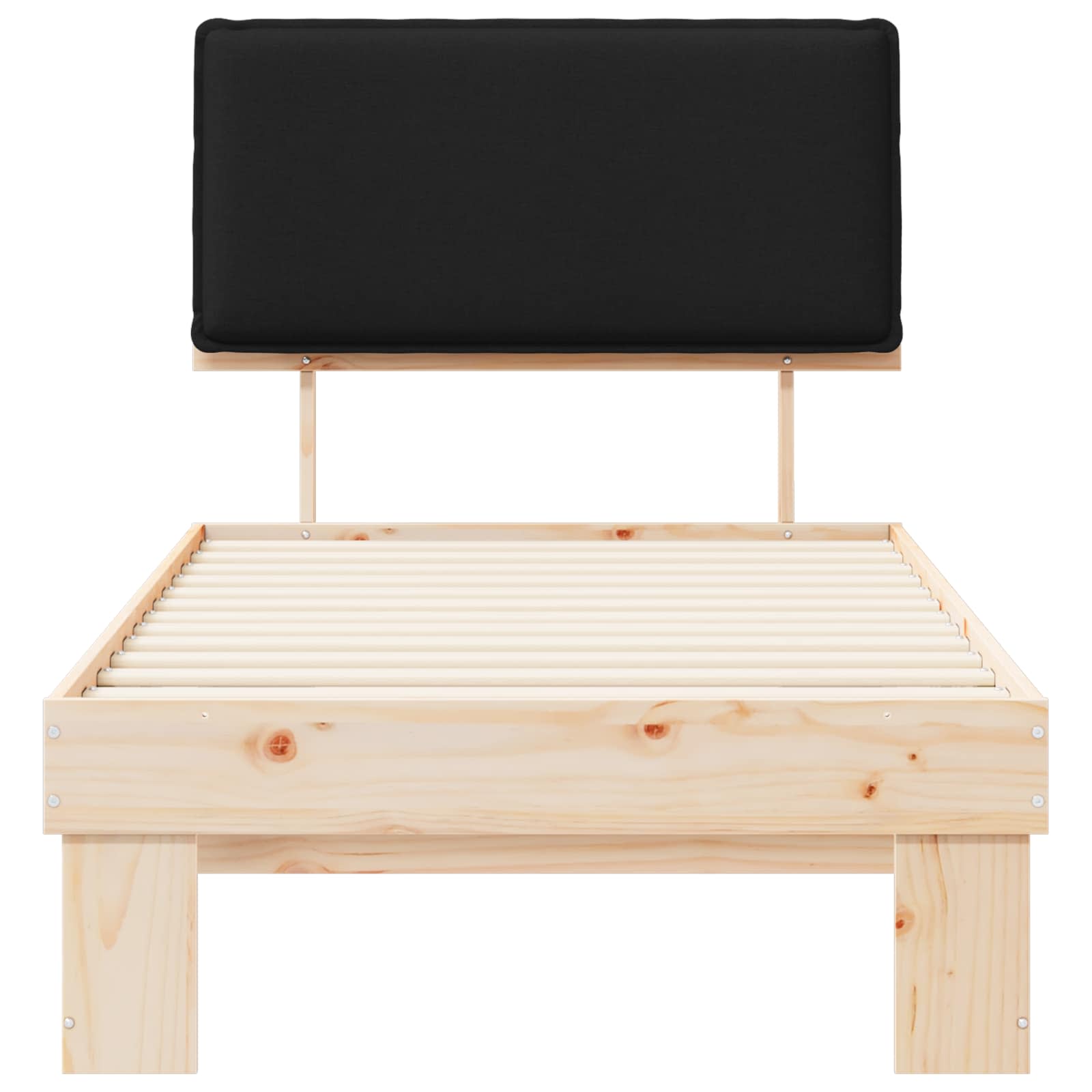 Bettgestell mit gepolstertem Kopfteil Schwarz 100 x 200 cm