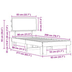 Bettgestell mit gepolstertem Kopfteil Dunkelgrau 80 x 200 cm