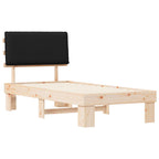 Bettgestell mit gepolstertem Kopfteil Schwarz 90 x 190 cm