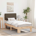 Bettgestell mit gepolstertem Kopfteil Taupe 75 x 190 cm
