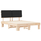 Bettgestell mit gepolstertem Kopfteil Schwarz 160 x 200 cm