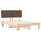 Bettgestell mit gepolstertem Kopfteil Taupe 150 x 200 cm
