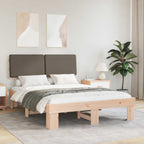 Bettgestell mit gepolstertem Kopfteil Taupe 140 x 200 cm