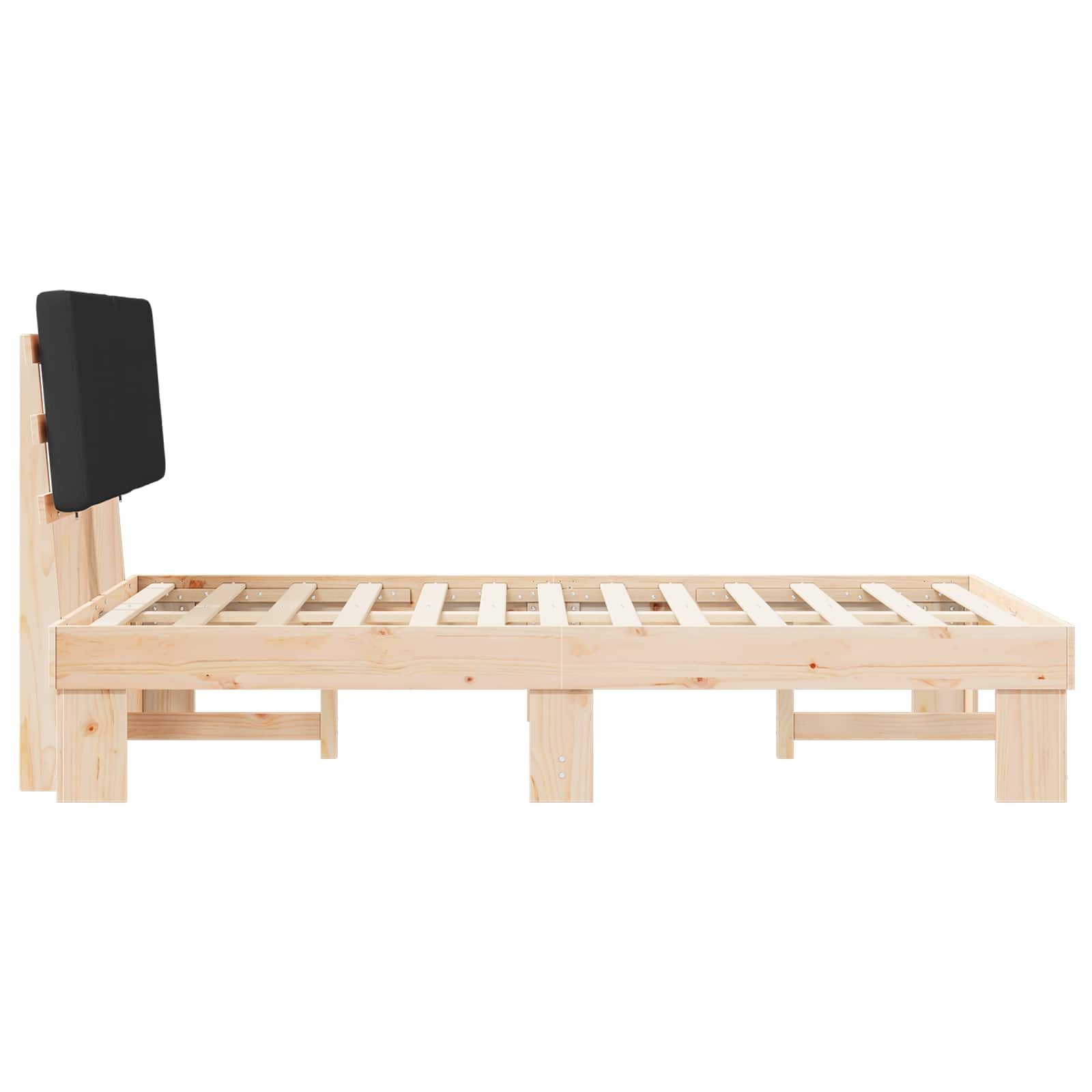 Bettgestell mit gepolstertem Kopfteil Schwarz 120 x 200 cm