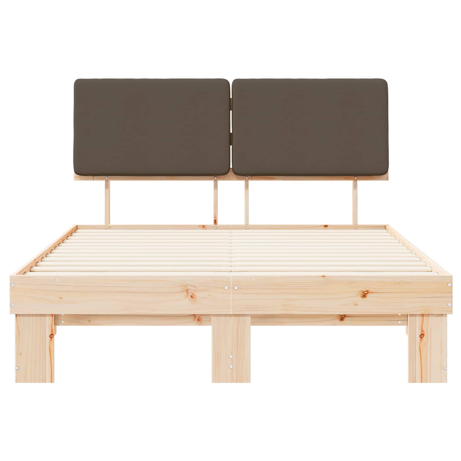 Bettgestell mit gepolstertem Kopfteil Taupe 135 x 190 cm