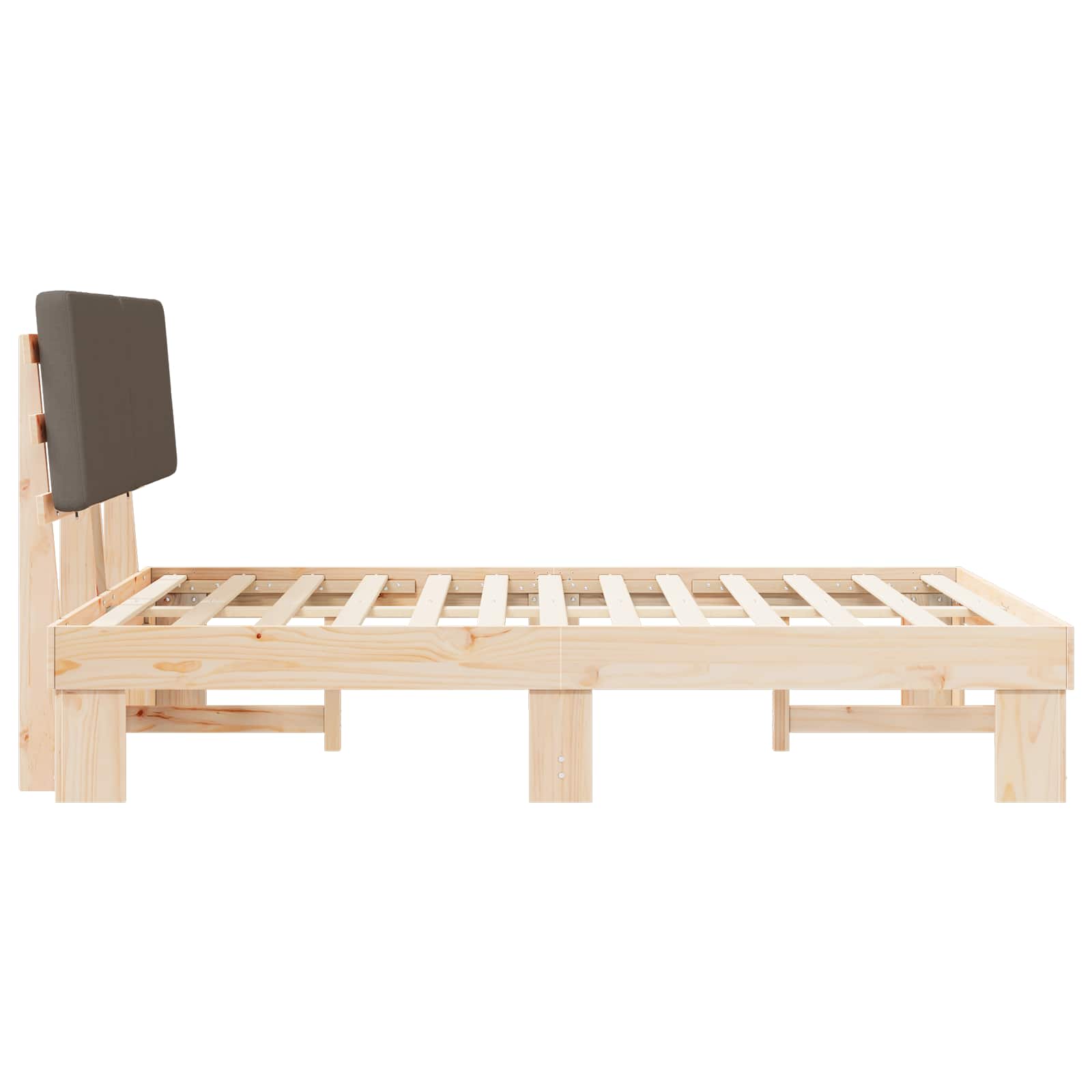 Bettgestell mit gepolstertem Kopfteil Taupe 135 x 190 cm