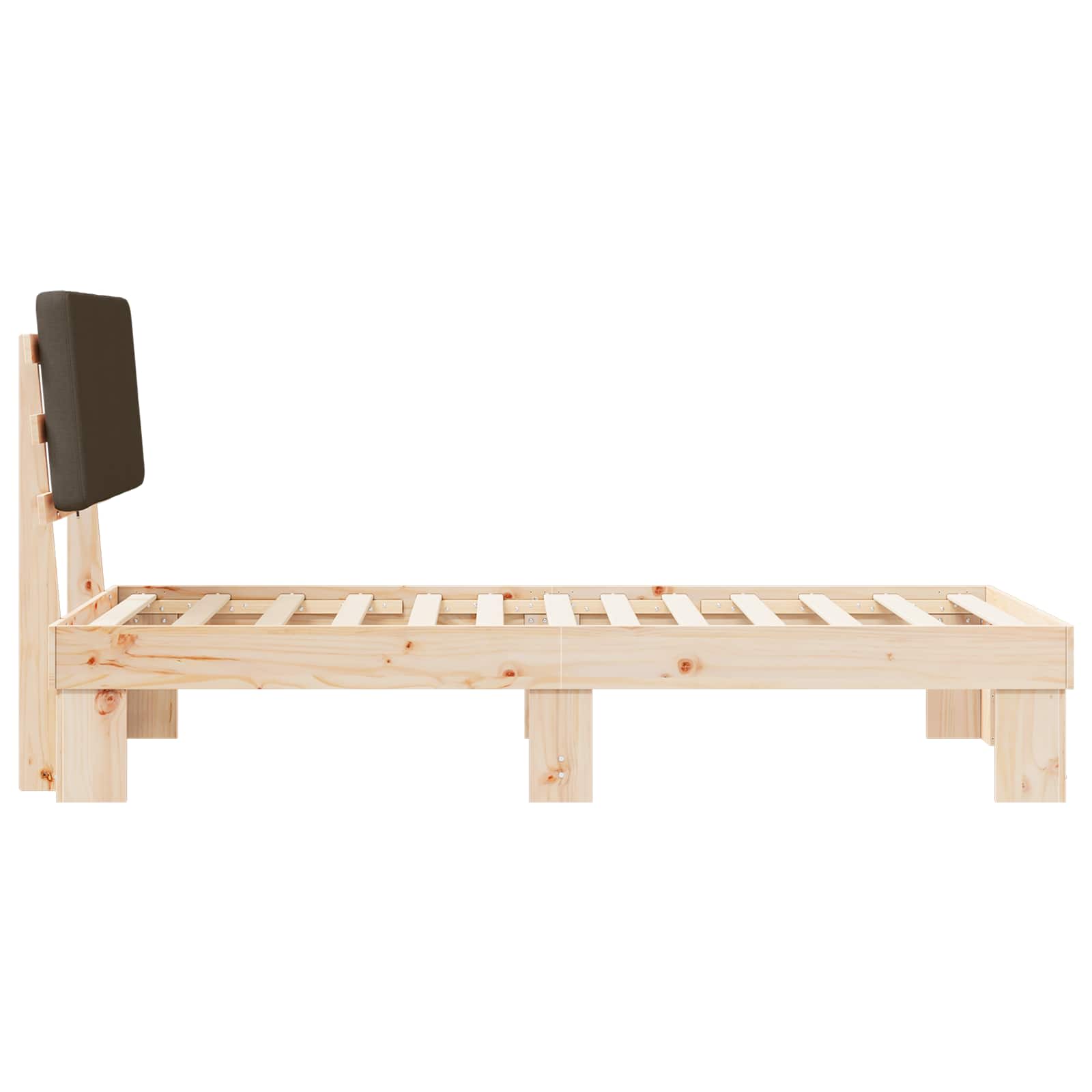 Bettgestell mit gepolstertem Kopfteil Taupe 100 x 200 cm