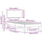 Bettgestell mit gepolstertem Kopfteil Hellgrau 100 x 200 cm