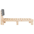 Bettgestell mit gepolstertem Kopfteil Hellgrau 80 x 200 cm