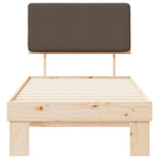 Bettgestell mit gepolstertem Kopfteil Taupe 90 x 190 cm