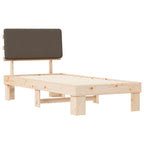 Bettgestell mit gepolstertem Kopfteil Taupe 75 x 190 cm