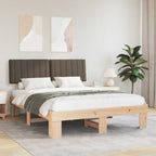 Bettgestell mit gepolstertem Kopfteil Taupe 150 x 200 cm