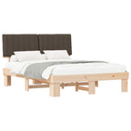 Bettgestell mit gepolstertem Kopfteil Taupe 150 x 200 cm