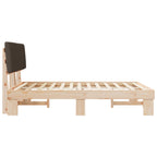 Bettgestell mit gepolstertem Kopfteil Taupe 150 x 200 cm