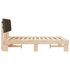 Bettgestell mit gepolstertem Kopfteil Taupe 135 x 190 cm