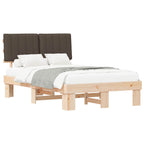 Bettgestell mit gepolstertem Kopfteil Taupe 120 x 190 cm