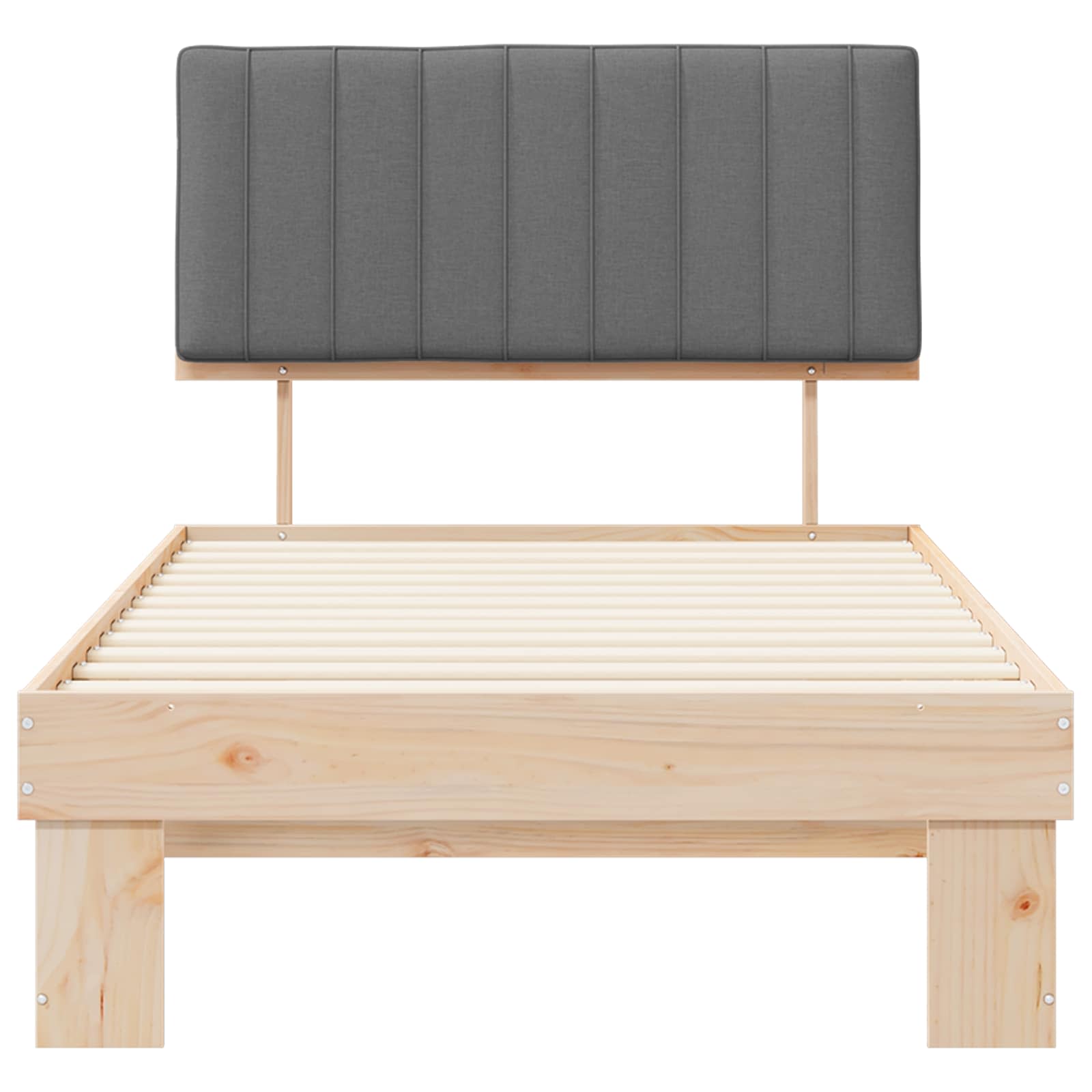 Bettgestell mit gepolstertem Kopfteil Hellgrau 100 x 200 cm