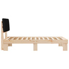 Bettgestell mit gepolstertem Kopfteil Schwarz 100 x 200 cm