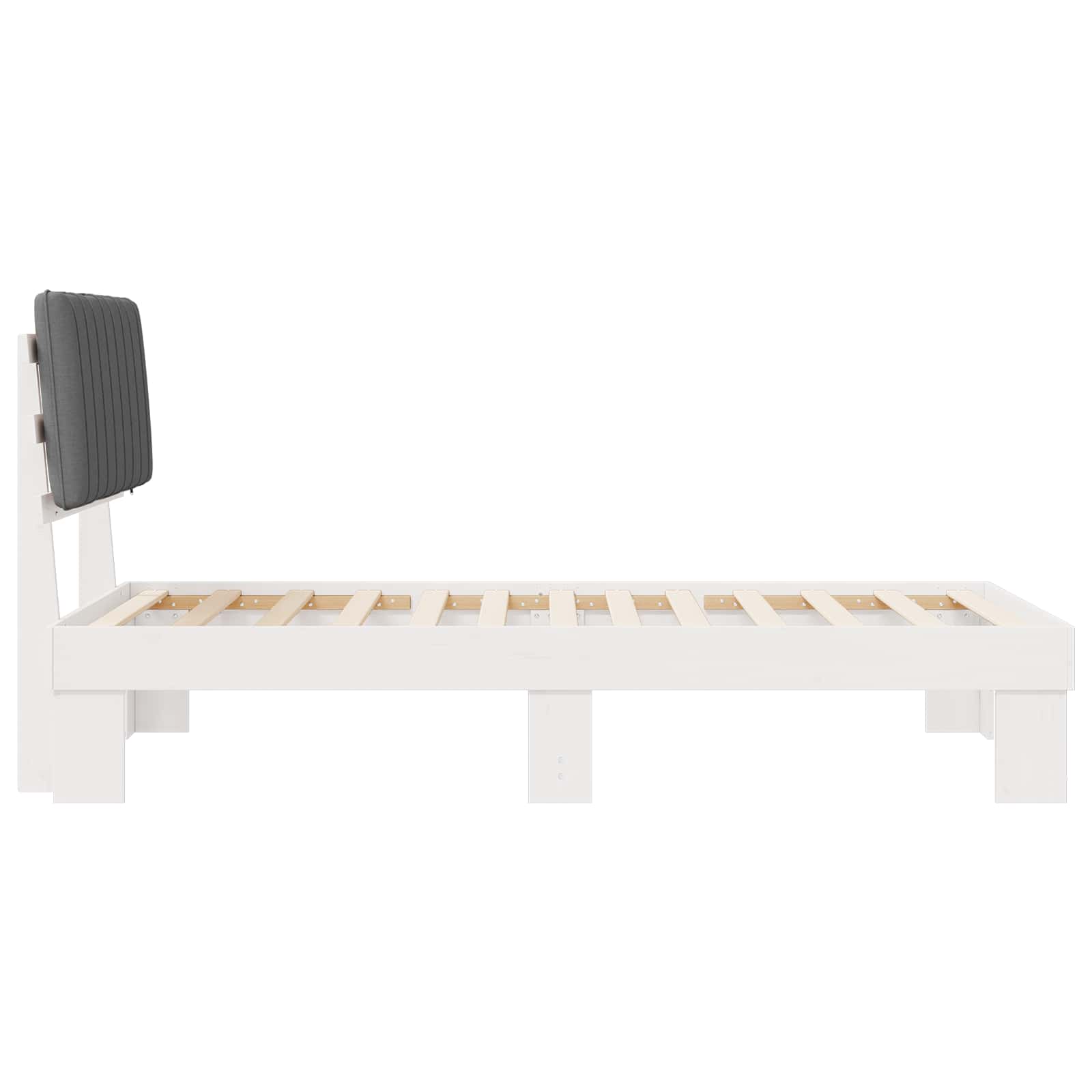 Bettgestell mit gepolstertem Kopfteil Hellgrau 100 x 200 cm