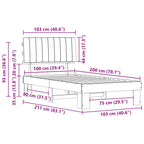 Bettgestell mit gepolstertem Kopfteil Hellgrau 100 x 200 cm