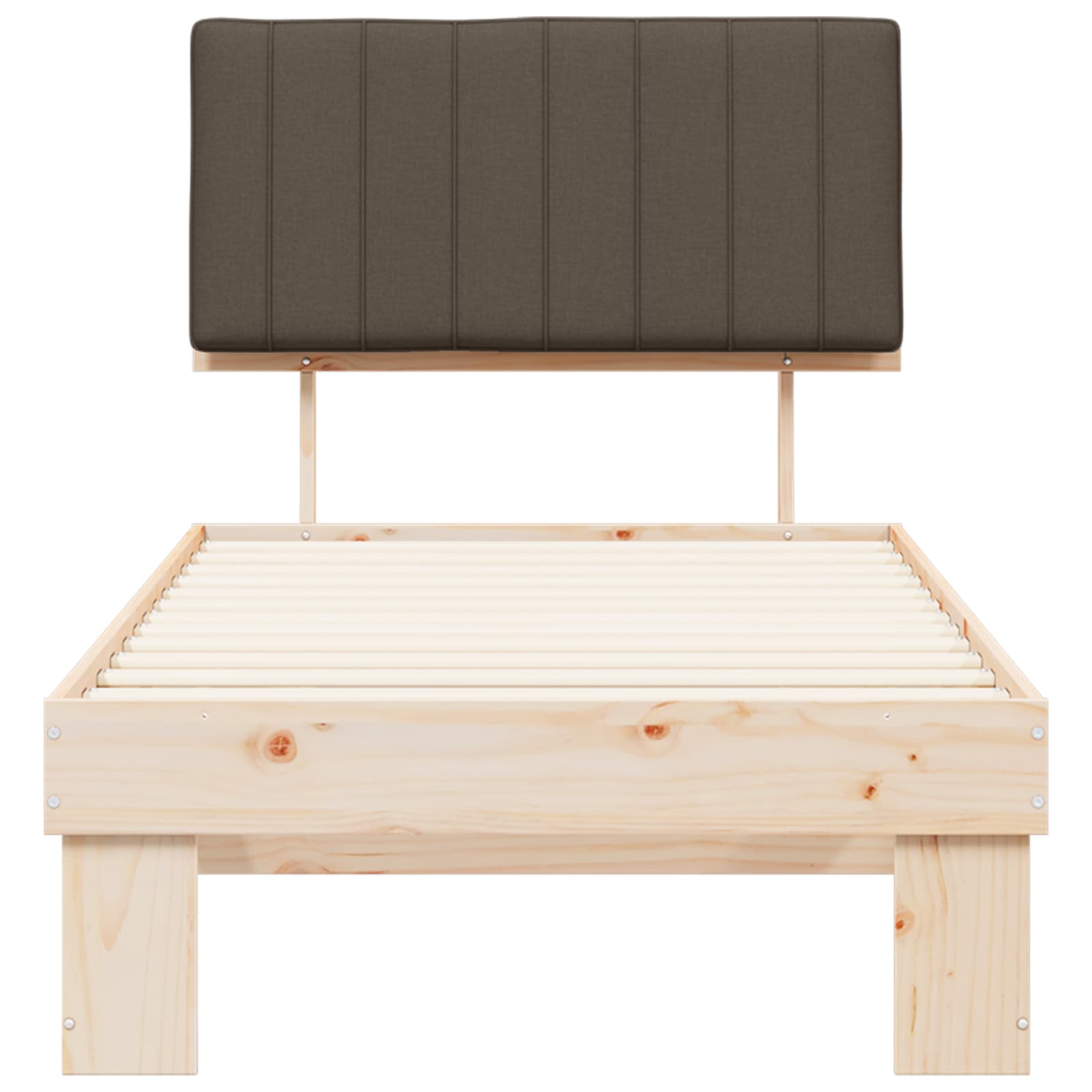 Bettgestell mit gepolstertem Kopfteil Taupe 90 x 200 cm