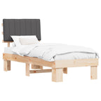 Bettgestell mit gepolstertem Kopfteil Dunkelgrau 80 x 200 cm