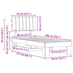 Bettgestell mit gepolstertem Kopfteil Dunkelgrau 80 x 200 cm