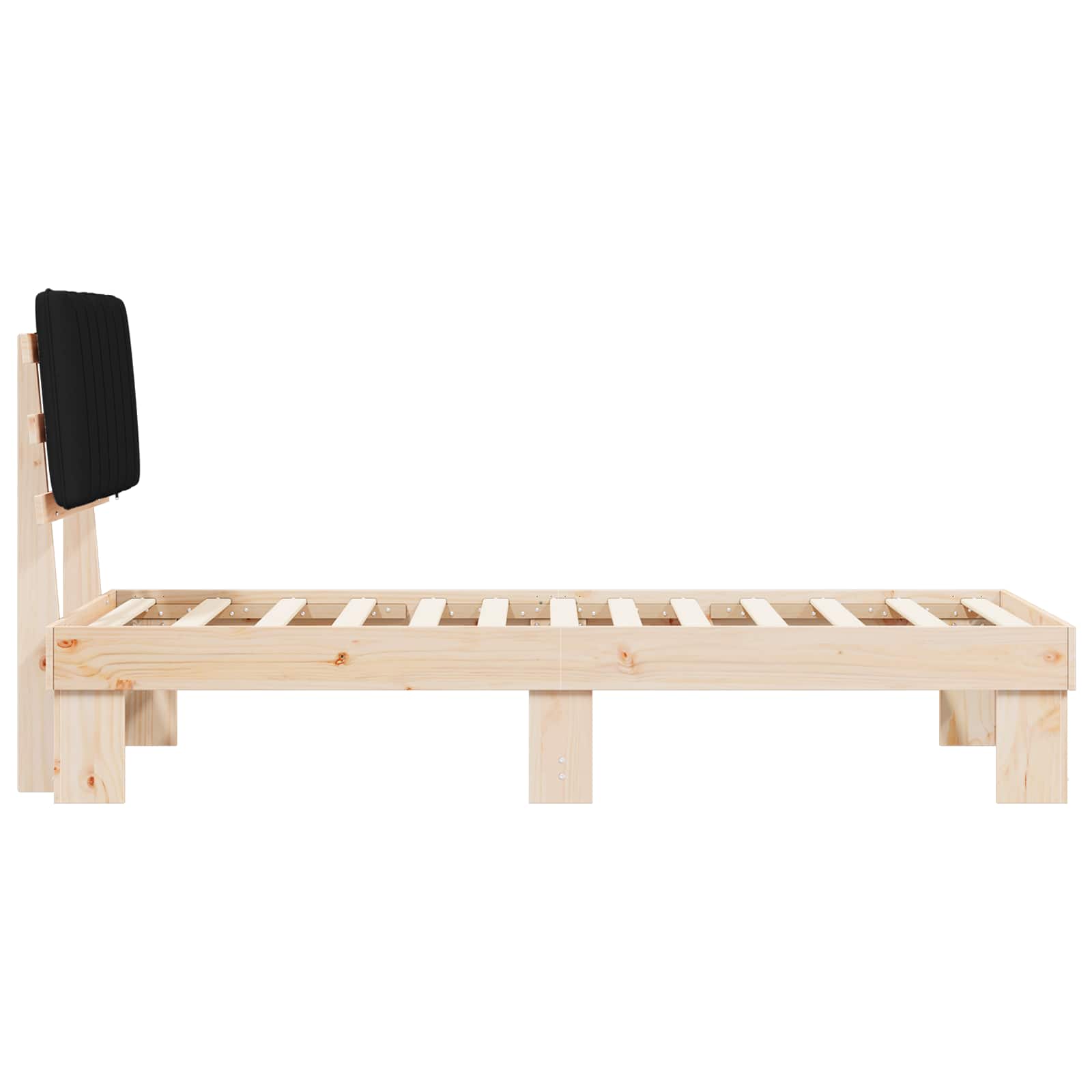 Bettgestell mit gepolstertem Kopfteil Schwarz 80 x 200 cm
