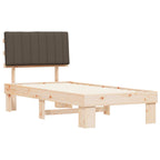 Bettgestell mit gepolstertem Kopfteil Taupe 90 x 190 cm