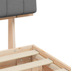 Bettgestell mit gepolstertem Kopfteil Hellgrau 75 x 190 cm