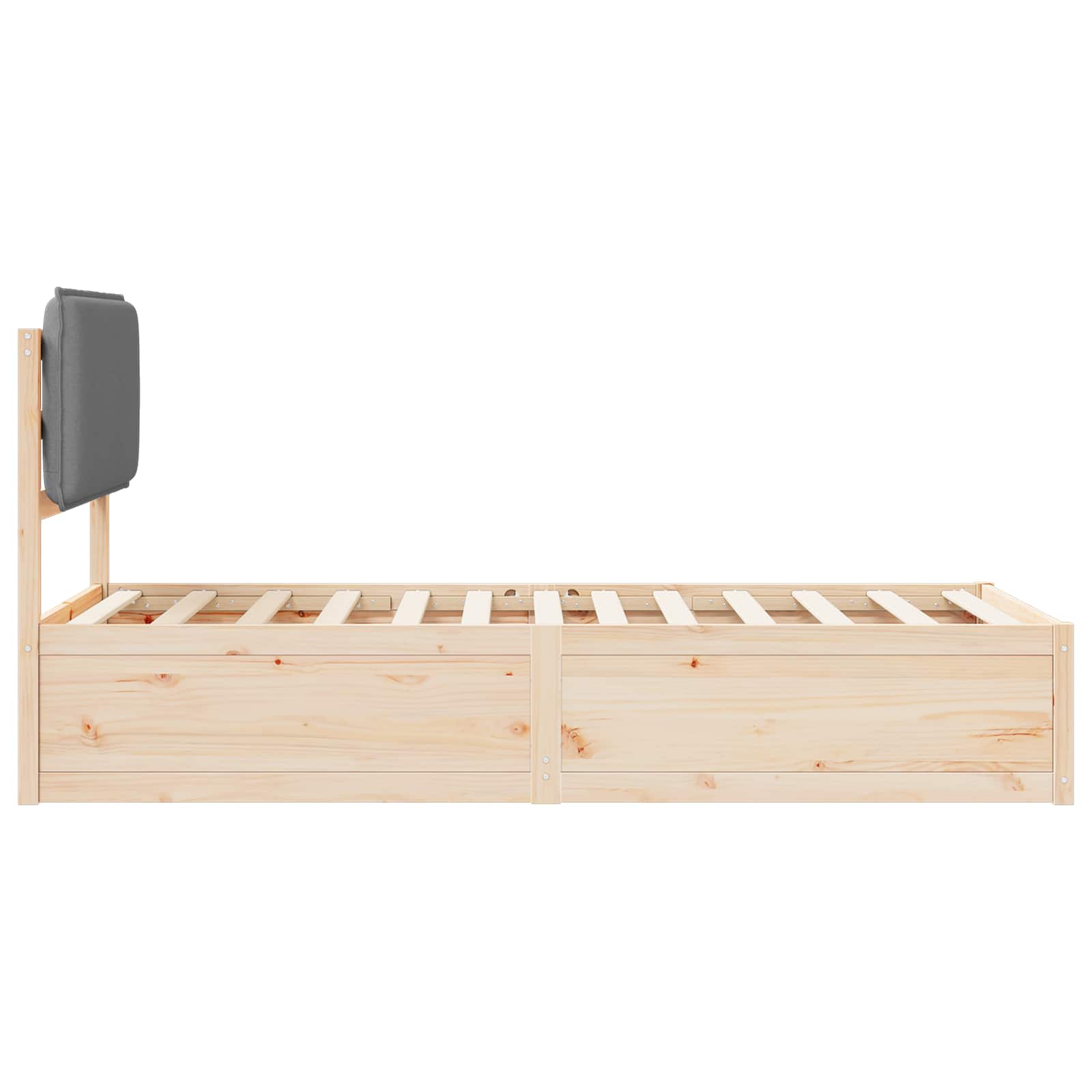 Bettgestell mit gepolstertem Kopfteil Hellgrau 100 x 200 cm