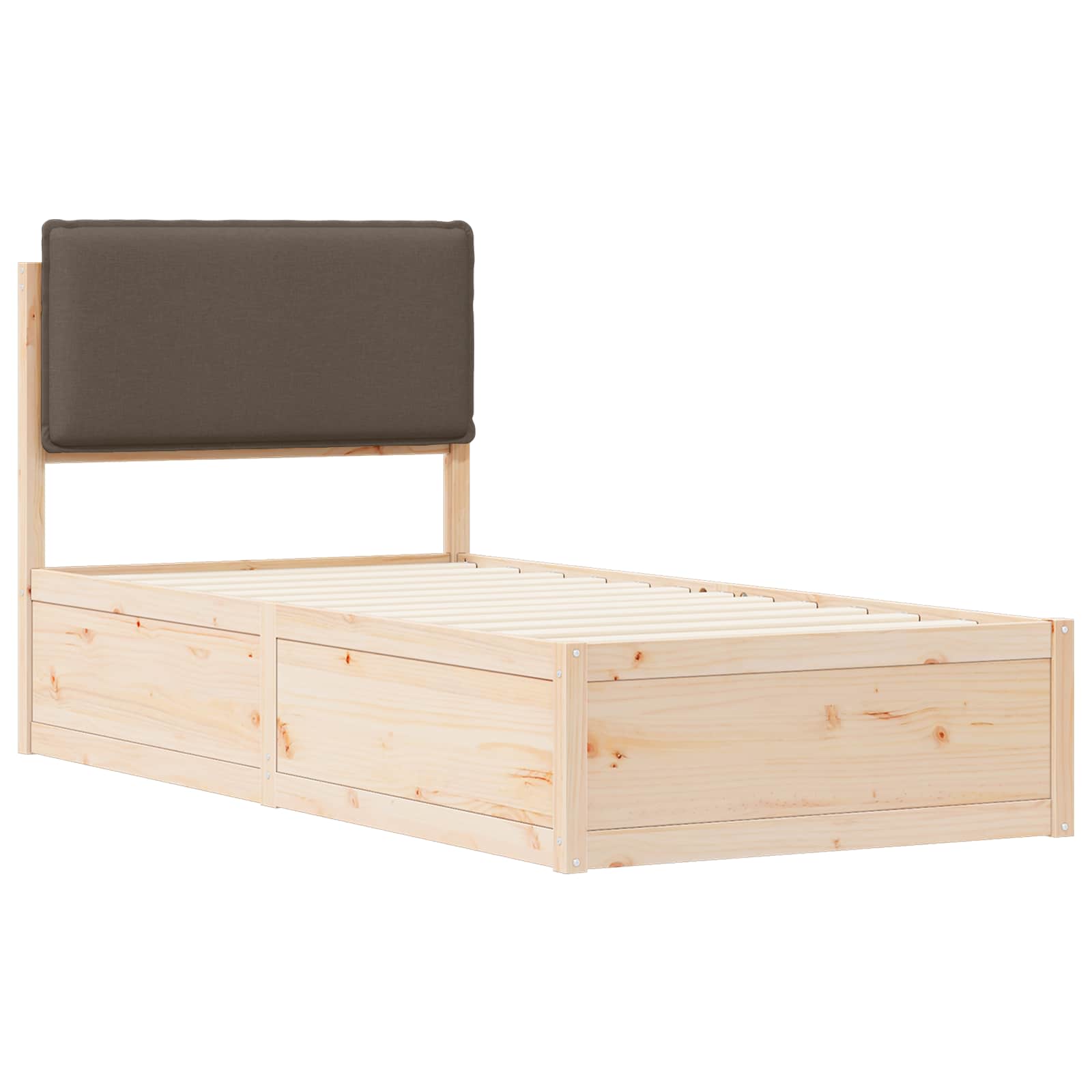 Bettgestell mit gepolstertem Kopfteil Taupe 100 x 200 cm