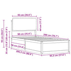 Bettgestell mit gepolstertem Kopfteil Dunkelgrau 90 x 200 cm