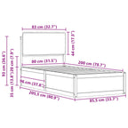Bettgestell mit gepolstertem Kopfteil Taupe 80 x 200 cm