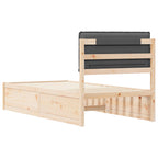 Bettgestell mit gepolstertem Kopfteil Dunkelgrau 90 x 190 cm