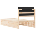 Bettgestell mit gepolstertem Kopfteil Schwarz 90 x 190 cm