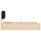 Bettgestell mit gepolstertem Kopfteil Schwarz 75 x 190 cm