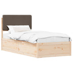 Bettgestell mit gepolstertem Kopfteil Taupe 100 x 200 cm