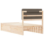 Bettgestell mit gepolstertem Kopfteil Taupe 90 x 200 cm