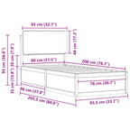 Bettgestell mit gepolstertem Kopfteil Hellgrau 80 x 200 cm