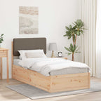 Bettgestell mit gepolstertem Kopfteil Taupe 80 x 200 cm