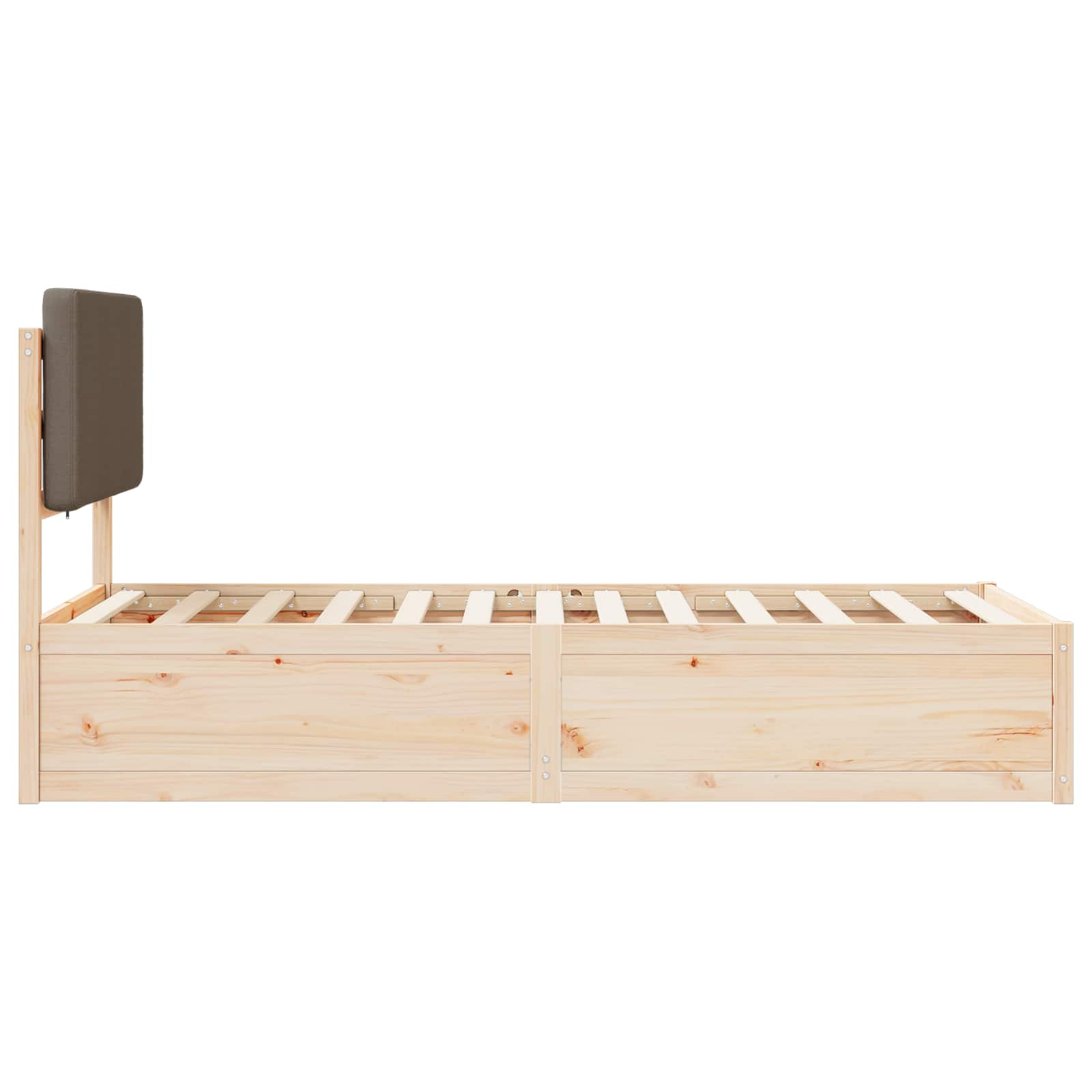 Bettgestell mit gepolstertem Kopfteil Taupe 90 x 190 cm