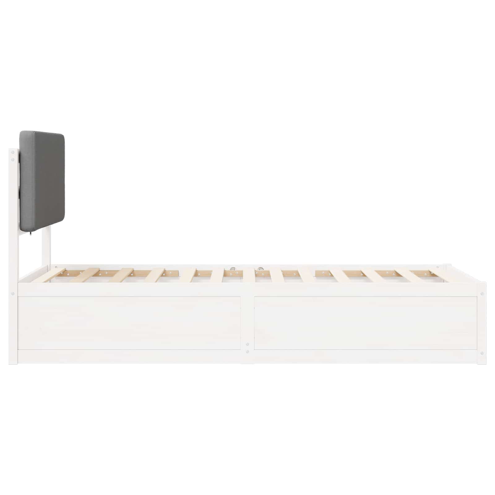Bettgestell mit gepolstertem Kopfteil Hellgrau 90 x 190 cm