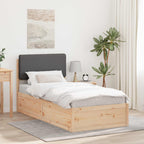 Bettgestell mit gepolstertem Kopfteil Dunkelgrau 75 x 190 cm