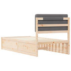 Bettgestell mit gepolstertem Kopfteil Dunkelgrau 75 x 190 cm