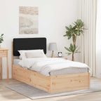 Bettgestell mit gepolstertem Kopfteil Schwarz 75 x 190 cm